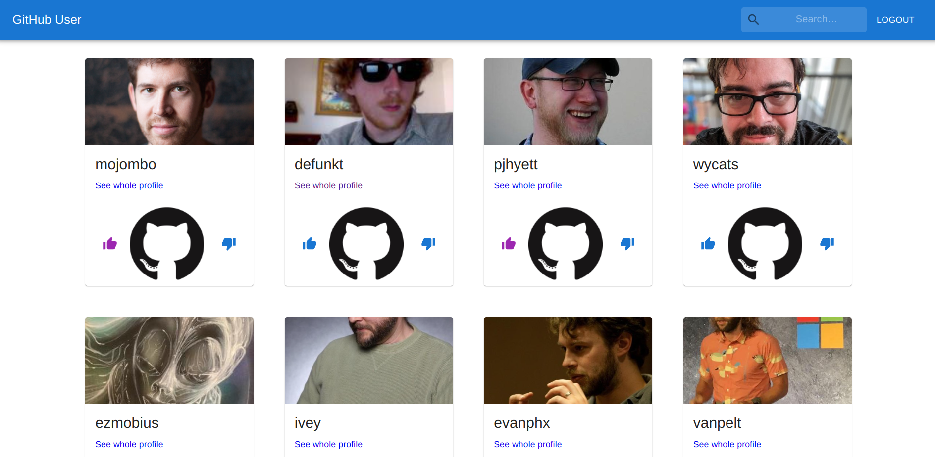 Proyecto usuarios registrados en github